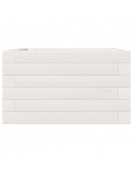 Fioriera da Giardino Bianca 40x40x23 cm Legno Massello di Pino