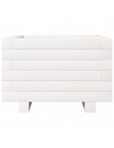 Fioriera da Giardino Bianca 40x40x26,5cm Legno Massello di Pino