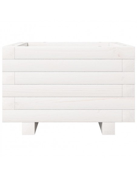 Fioriera da Giardino Bianca 40x40x26,5cm Legno Massello di Pino