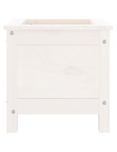 Fioriera da Giardino Bianca 40x40x39 cm Legno Massello di Pino