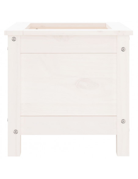 Fioriera da Giardino Bianca 40x40x39 cm Legno Massello di Pino