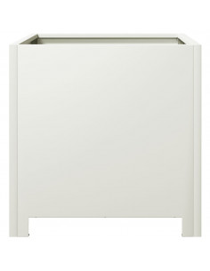 Fioriera da Giardino Bianca 40x40x40 cm in Acciaio