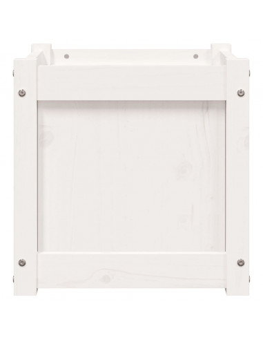 Fioriera da Giardino Bianca 40x40x40 cm Legno Massello di Pino