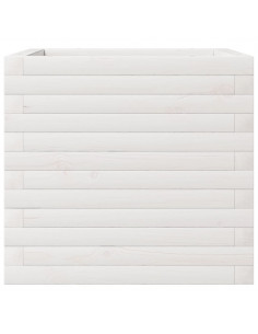 Fioriera da Giardino Bianca 50x50x45,5cm Legno Massello di Pino