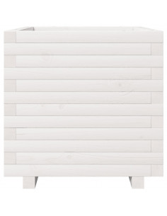 Fioriera da Giardino Bianca 50x50x49,5cm Legno Massello di Pino