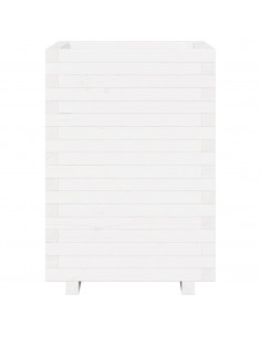 Fioriera da Giardino Bianca 50x50x72,5cm Legno Massello di Pino