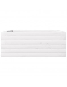 Fioriera da Giardino Bianca 60x60x23 cm Legno Massello di Pino