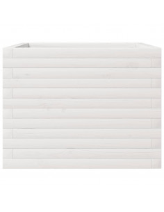 Fioriera da Giardino Bianca 60x60x45,5cm Legno Massello di Pino