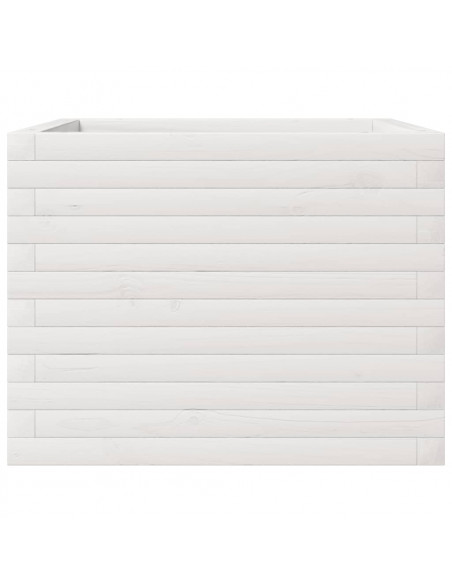 Fioriera da Giardino Bianca 60x60x45,5cm Legno Massello di Pino