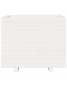 Fioriera da Giardino Bianca 60x60x49,5cm Legno Massello di Pino