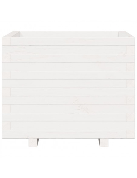 Fioriera da Giardino Bianca 60x60x49,5cm Legno Massello di Pino