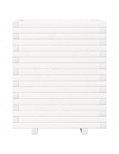 Fioriera da Giardino Bianca 60x60x72 m Legno Massello di Pino