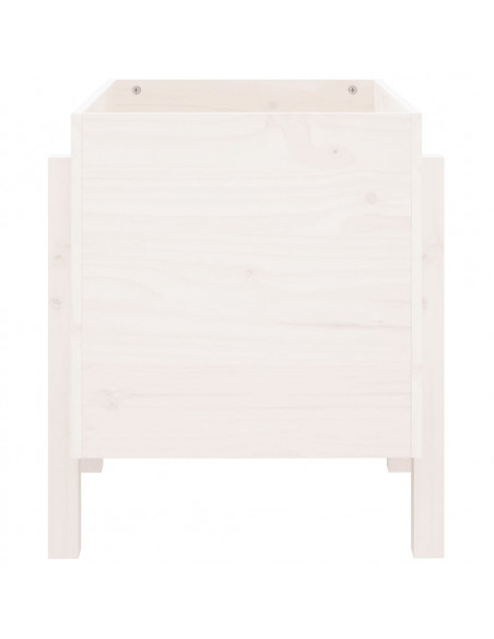 Fioriera da Giardino Bianca 62x50x57 cm Legno Massello di Pino