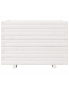 Fioriera da Giardino Bianca 70x40x49,5cm Legno Massello di Pino