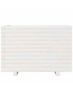 Fioriera da Giardino Bianca 70x40x49,5cm Legno Massello di Pino