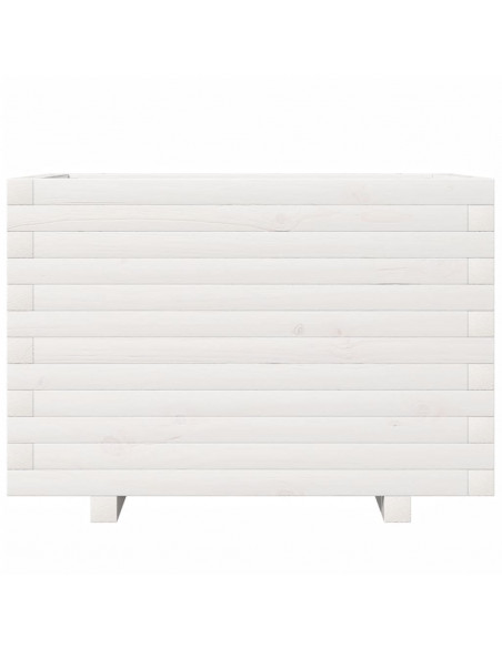 Fioriera da Giardino Bianca 70x40x49,5cm Legno Massello di Pino