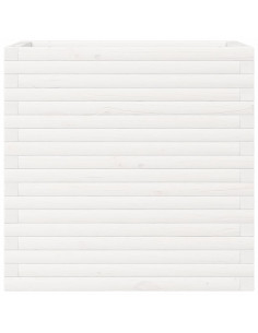 Fioriera da Giardino Bianca 70x40x68,5cm Legno Massello di Pino