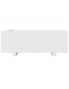 Fioriera da Giardino Bianca 70x70x26,5cm Legno Massello di Pino