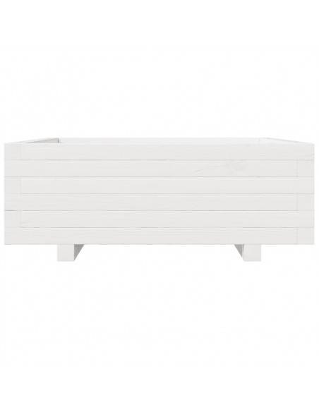 Fioriera da Giardino Bianca 70x70x26,5cm Legno Massello di Pino