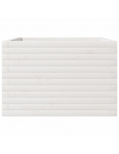 Fioriera da Giardino Bianca 70x70x45,5cm Legno Massello di Pino