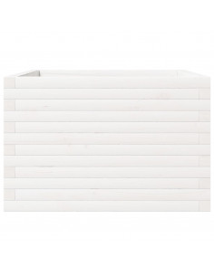 Fioriera da Giardino Bianca 70x70x46 cm Legno Massello di Pino