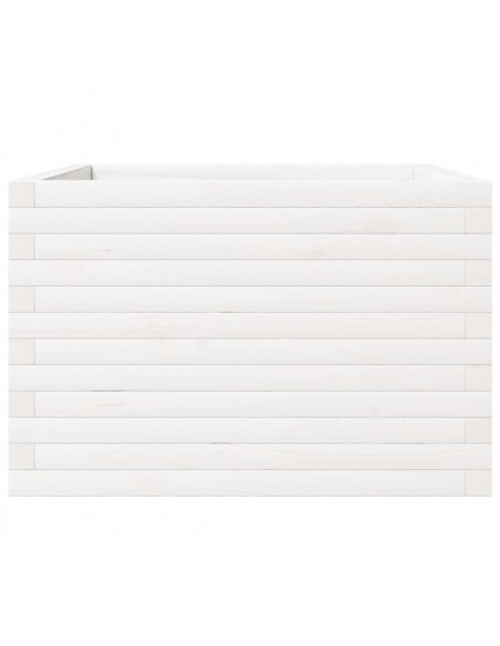 Fioriera da Giardino Bianca 70x70x46 cm Legno Massello di Pino