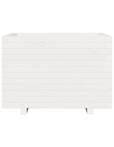 Fioriera da Giardino Bianca 70x70x49,5cm Legno Massello di Pino