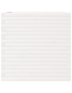 Fioriera da Giardino Bianca 70x70x68,5cm Legno Massello di Pino