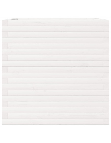 Fioriera da Giardino Bianca 70x70x68,5cm Legno Massello di Pino