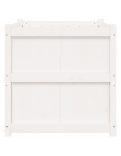 Fioriera da Giardino Bianca 70x70x70 cm Legno Massello di Pino