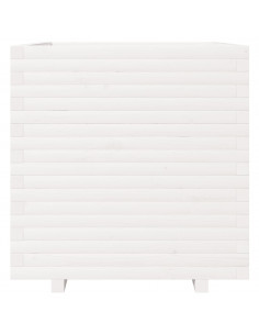 Fioriera da Giardino Bianca 70x70x72,5cm Legno Massello di Pino