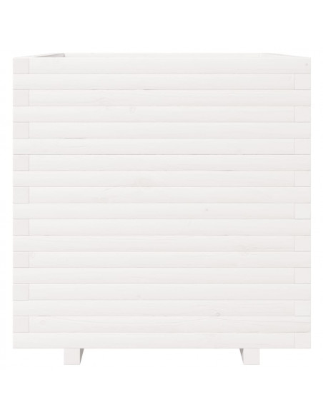 Fioriera da Giardino Bianca 70x70x72,5cm Legno Massello di Pino