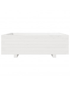 Fioriera da Giardino Bianca 80x80x26,5cm Legno Massello di Pino