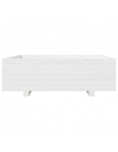 Fioriera da Giardino Bianca 80x80x26,5cm Legno Massello di Pino