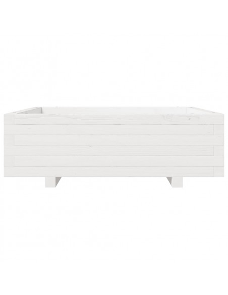 Fioriera da Giardino Bianca 80x80x26,5cm Legno Massello di Pino