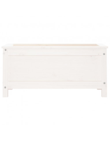 Fioriera da Giardino Bianca 82,5x40x39cm Legno Massello di Pino