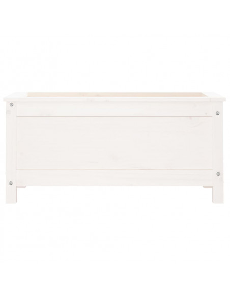Fioriera da Giardino Bianca 82,5x40x39cm Legno Massello di Pino