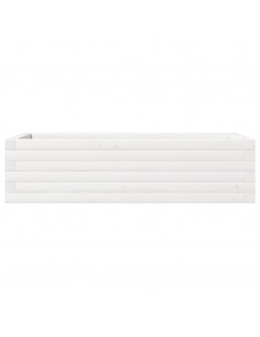 Fioriera da Giardino Bianca 90x40x23 cm Legno Massello di Pino