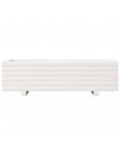 Fioriera da Giardino Bianca 90x40x26,5cm Legno Massello di Pino