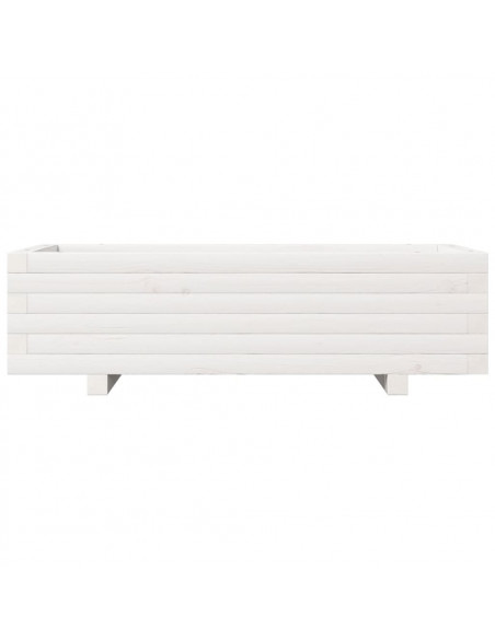 Fioriera da Giardino Bianca 90x40x26,5cm Legno Massello di Pino