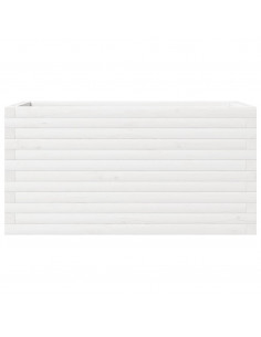 Fioriera da Giardino Bianca 90x40x46 cm Legno Massello di Pino