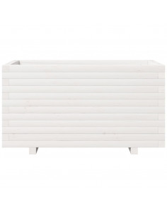 Fioriera da Giardino Bianca 90x40x49,5cm Legno Massello di Pino
