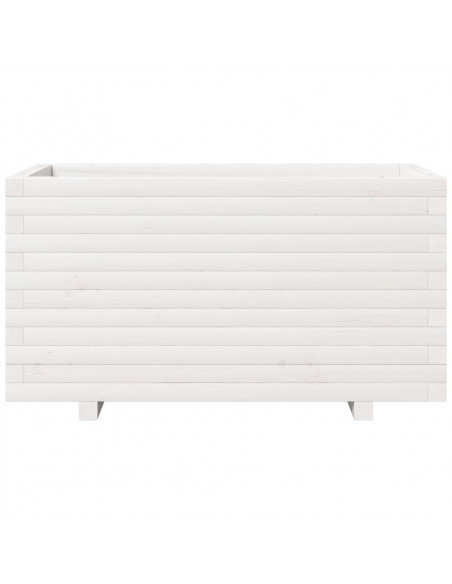 Fioriera da Giardino Bianca 90x40x49,5cm Legno Massello di Pino