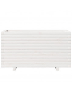 Fioriera da Giardino Bianca 90x40x49,5cm Legno Massello di Pino