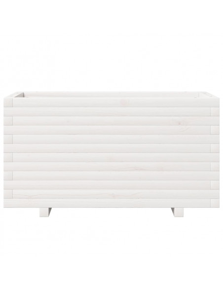 Fioriera da Giardino Bianca 90x40x49,5cm Legno Massello di Pino