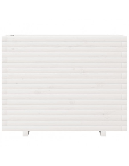 Fioriera da Giardino Bianca 90x40x72,5cm Legno Massello di Pino