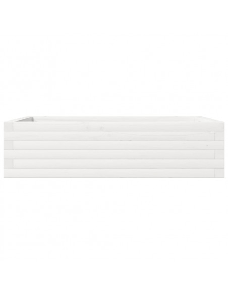 Fioriera da Giardino Bianca 90x60x23 cm Legno Massello di Pino