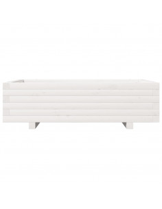Fioriera da Giardino Bianca 90x60x26,5cm Legno Massello di Pino