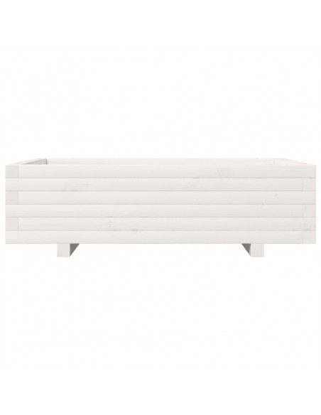 Fioriera da Giardino Bianca 90x60x26,5cm Legno Massello di Pino