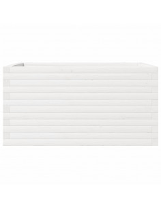 Fioriera da Giardino Bianca 90x60x46 cm Legno Massello di Pino